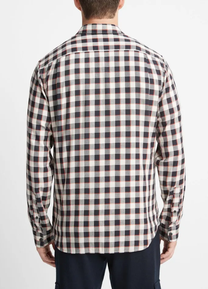 Vince Shirts Men Ojai Plaid Shirt Stone Beachcoastal Blue