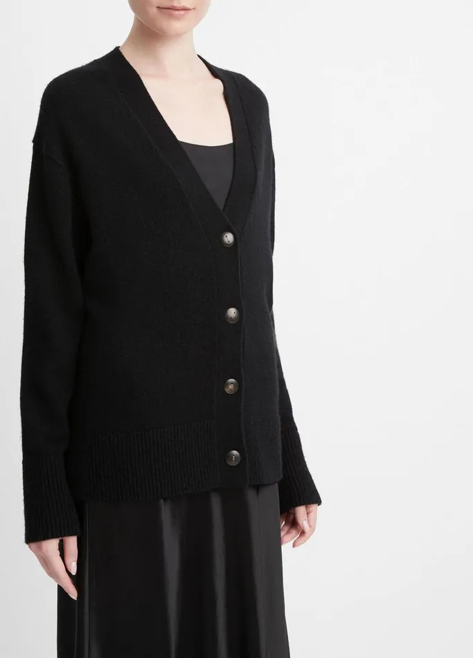 Vince Sweaters Women Wool And Cashmere Weekend Cardigan Black