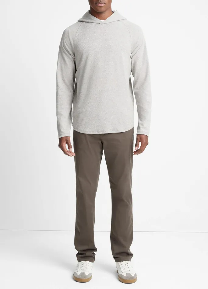 Vince Sweatshirts and Hoodies Men Broken Twill Pullover Hoodie Heather Greyoff White