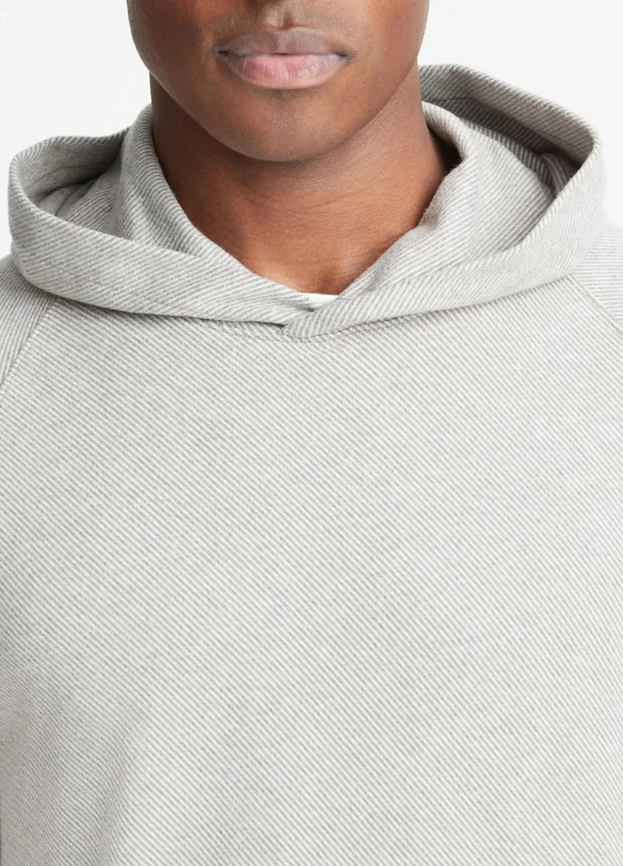 Vince Sweatshirts and Hoodies Men Broken Twill Pullover Hoodie Heather Greyoff White
