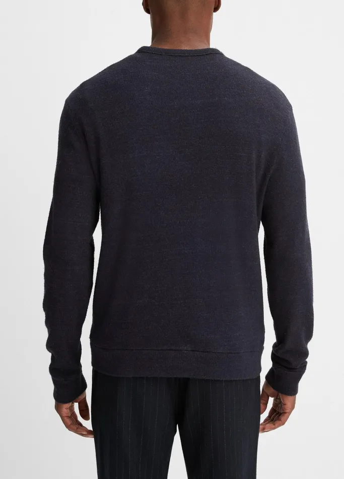 Vince TShirts and Polos Men Drapey LongSleeve Crew Neck Pullover Heather Coastal Blue