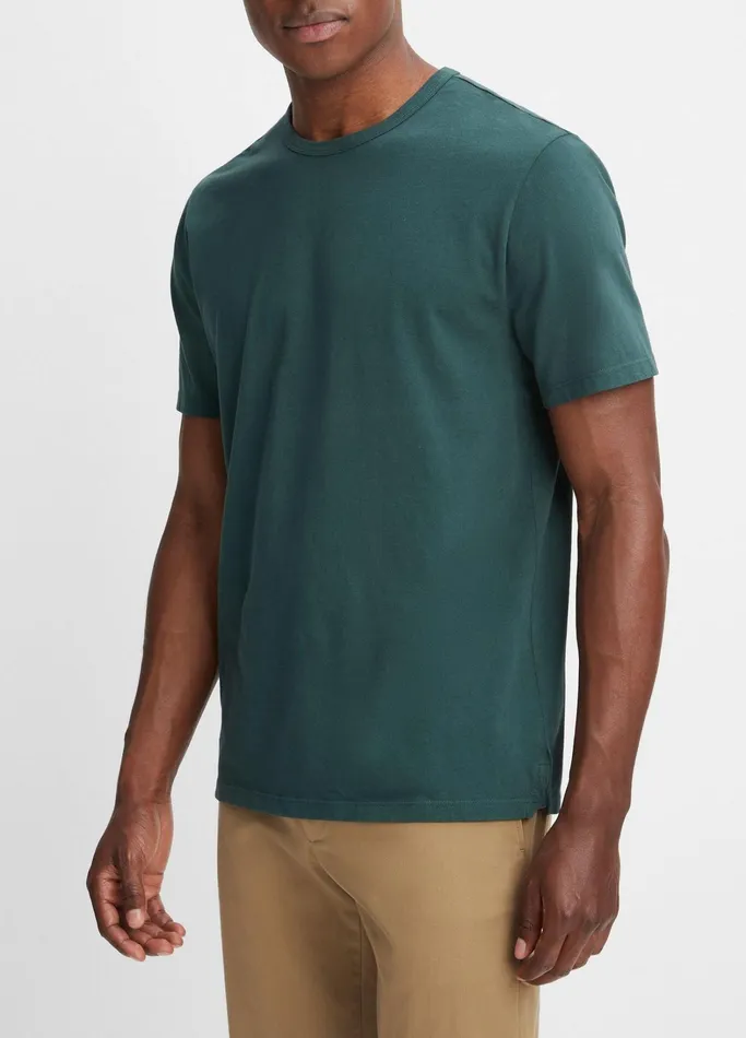 Vince TShirts and Polos Men Garment Dye ShortSleeve Crew Neck TShirt Washed Deep Teal