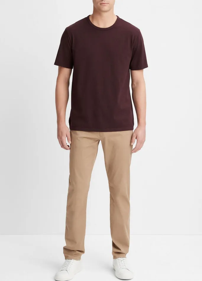 Vince TShirts and Polos Men Garment Dye ShortSleeve Crew Neck TShirt Washed Pinot Vino