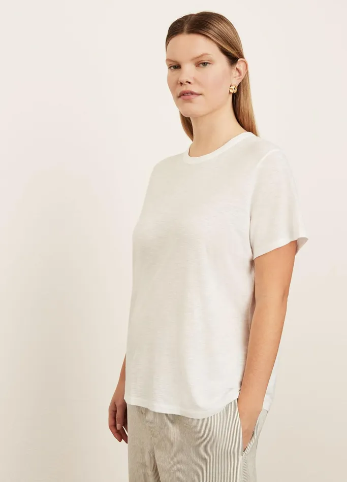 Vince TShirts Women Short Sleeve Relaxed TShirt Optic White