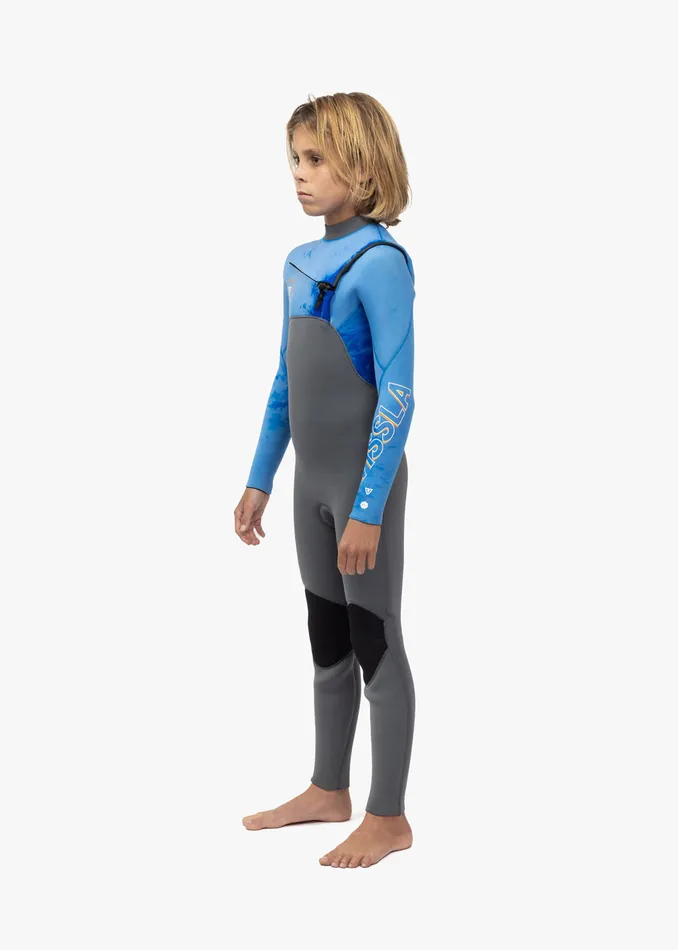 Vissla 7 Seas Boys 43 Full Chest Zip Wetsuit Tie Dye Youth Wetsuits
