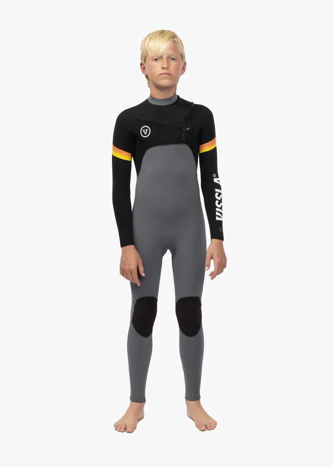 Vissla 7 Seas Boys Raditude 32 Full Chest Zip Wetsuit Gunmetal Youth Wetsuits