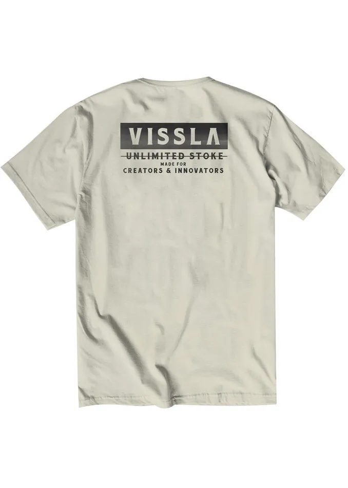 Vissla Blockhead Organic Tee Bone Men Premium Tees