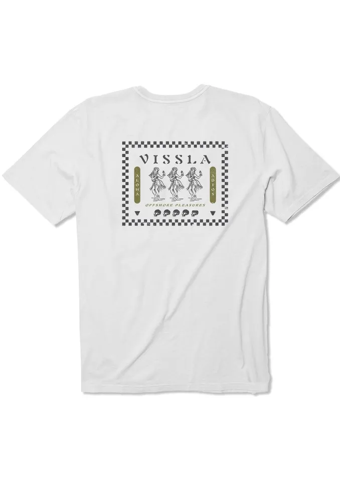 Vissla Premium Tees Men Hula Hips Ss Pkt Tee White