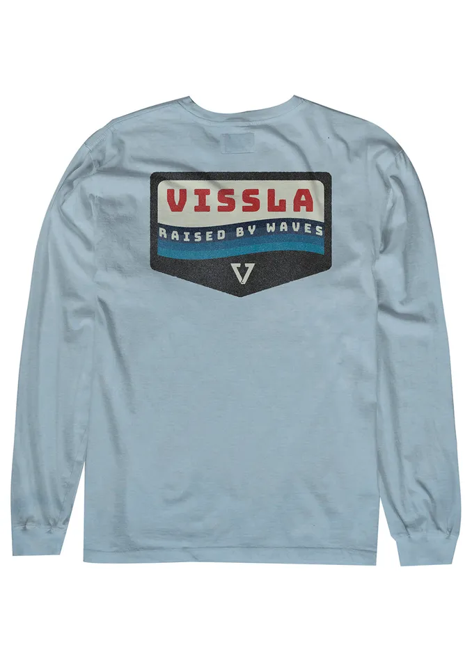 Wavy Ls Pkt Tee Ice Blue Long Sleeve Tees Vissla Men