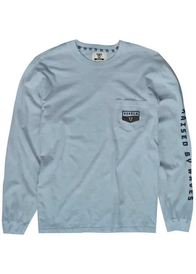Wavy Ls Pkt Tee Ice Blue Long Sleeve Tees Vissla Men
