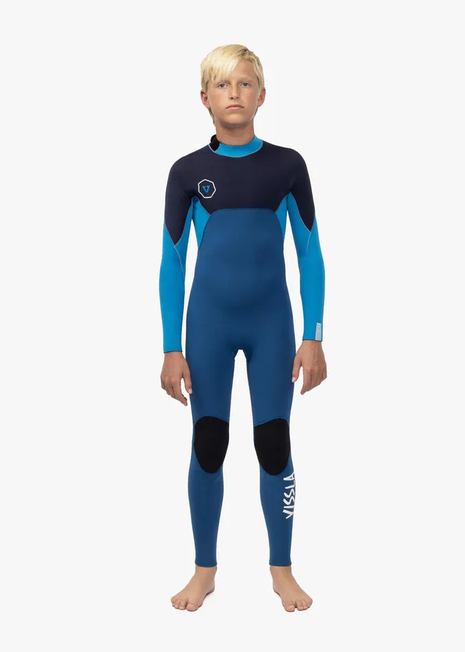 Wetsuits Vissla Youth 7 Seas 32 Boys Back Zip Full Suit SUPER BLUE
