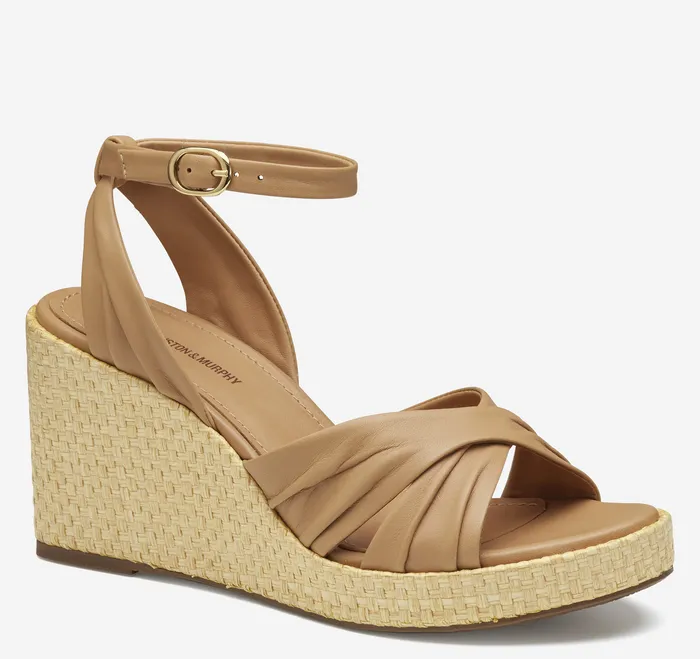 Women8217s Shoes Women Marcia CrossBand Sandal Tan Glove Leather Johnston and Murphy