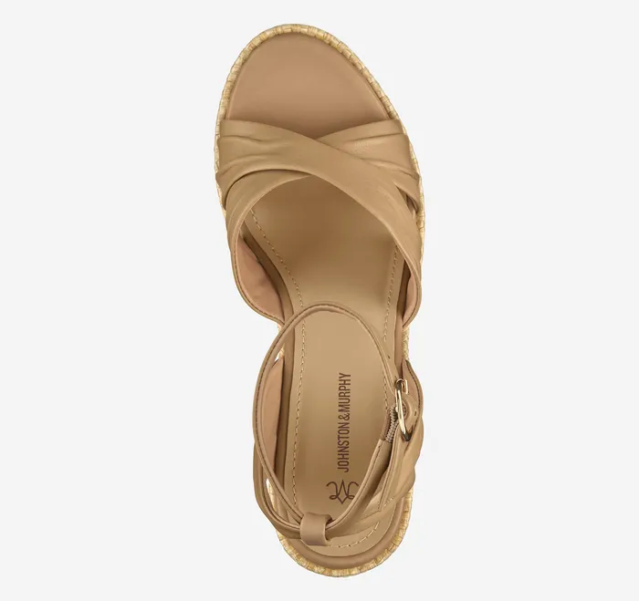 Women8217s Shoes Women Marcia CrossBand Sandal Tan Glove Leather Johnston and Murphy