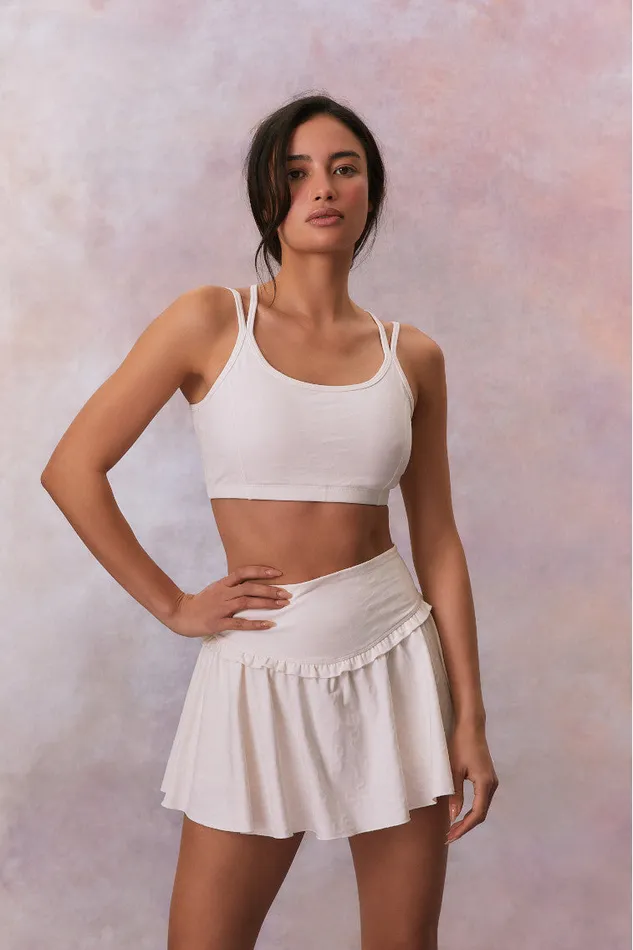 Women Active LoveShackFancy Aiden Bow Print Sports Bra Cloud Dancer