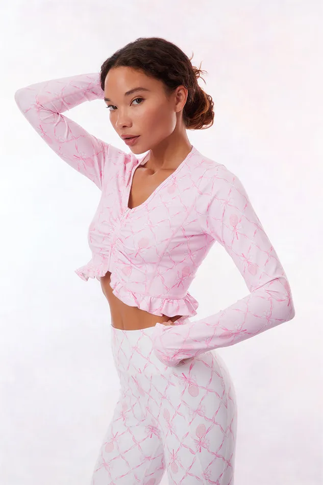 Women Active LoveShackFancy Medway ZipUp Active Jacket Candy Lipstick