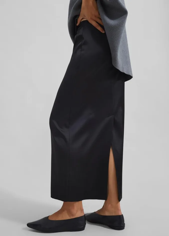 Women Adriana Midi Skirt 8211 Black The Frankie Shop Bottoms