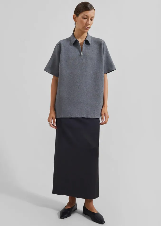 Women Adriana Midi Skirt 8211 Black The Frankie Shop Bottoms