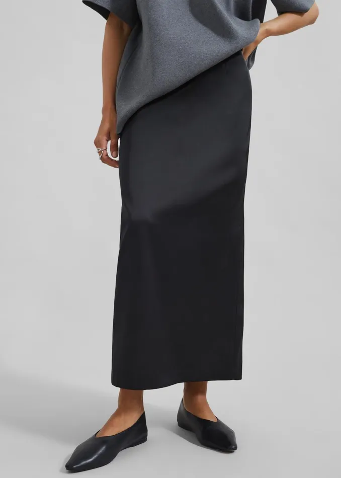 Women Adriana Midi Skirt 8211 Black The Frankie Shop Bottoms