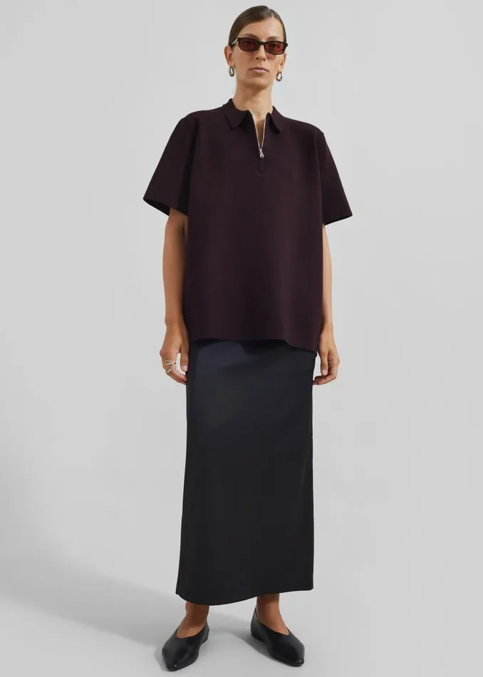 Women Adriana Midi Skirt 8211 Black The Frankie Shop Bottoms
