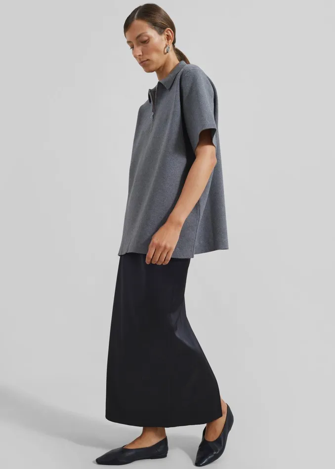 Women Adriana Midi Skirt 8211 Black The Frankie Shop Bottoms
