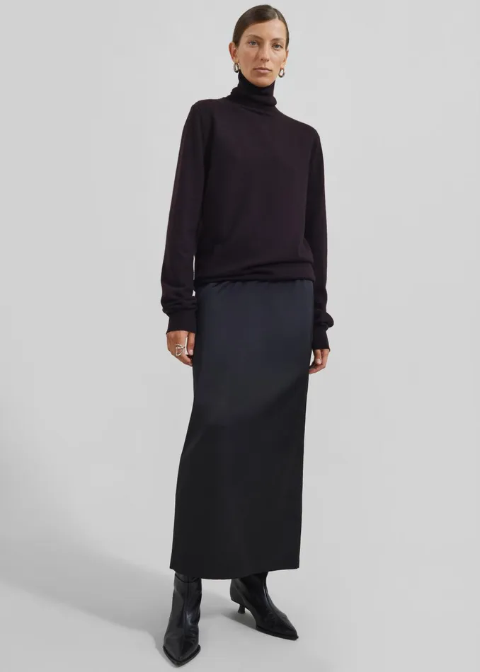Women Adriana Midi Skirt 8211 Black The Frankie Shop Bottoms