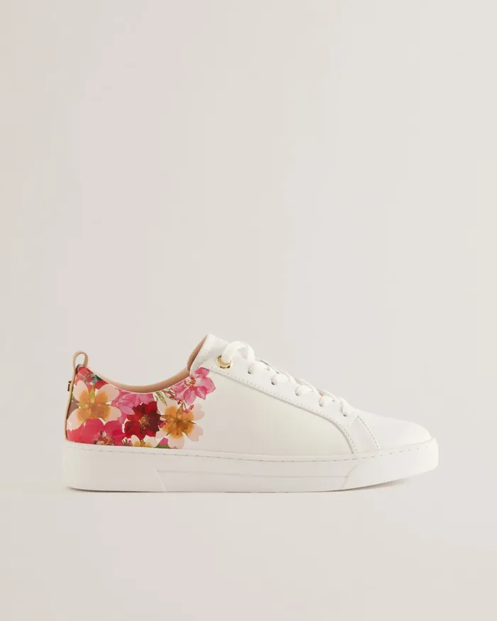 Women ALISSN 8211 Floral Detail Leather Trainers White Ted Baker Trainers Women ALISSN 8211 Floral Detail Leather Trainers White Ted Baker Trainers