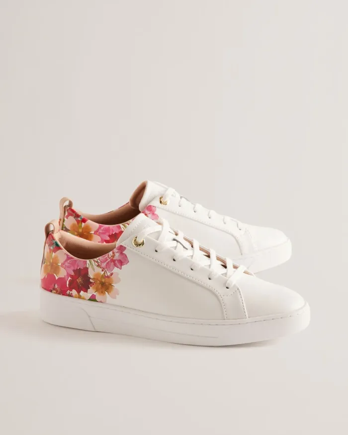 Women ALISSN 8211 Floral Detail Leather Trainers White Ted Baker Trainers Women ALISSN 8211 Floral Detail Leather Trainers White Ted Baker Trainers