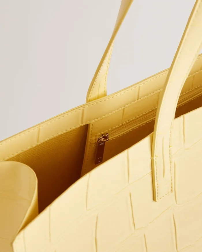Women ALLICON 8211 Mock Croc Icon Tote Bag Light Yellow Ted Baker Tote Bags