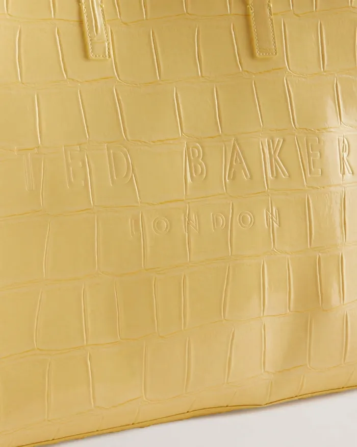 Women ALLICON 8211 Mock Croc Icon Tote Bag Light Yellow Ted Baker Tote Bags Women ALLICON 8211 Mock Croc Icon Tote Bag Light Yellow Ted Baker Tote Bags