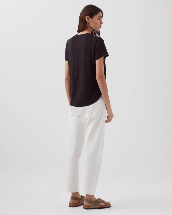 Women Amandine 8211 Linen Round Neck TShirt Black Beauty Comptoir Des Cotonniers TShirts