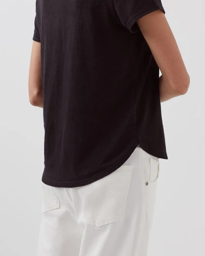 Women Amandine 8211 Linen Round Neck TShirt Black Beauty Comptoir Des Cotonniers TShirts