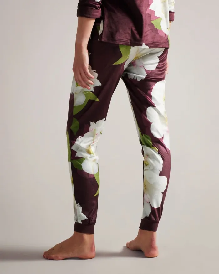 Women AMBSEY 8211 Floral Velour Pyjama Set Deep Purple Ted Baker Lingerie and Pyjamas