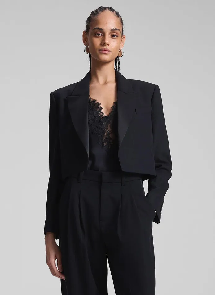 Women Anderson Cropped Tux Jacket Blackblack ALC Jackets and Coats