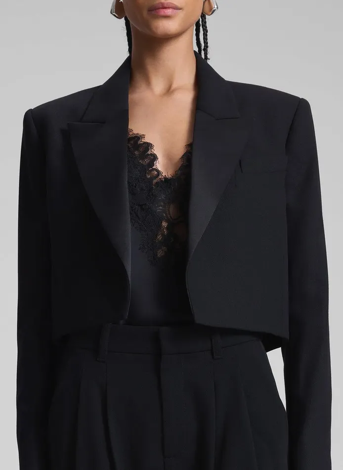 Women Anderson Cropped Tux Jacket Blackblack ALC Jackets and Coats