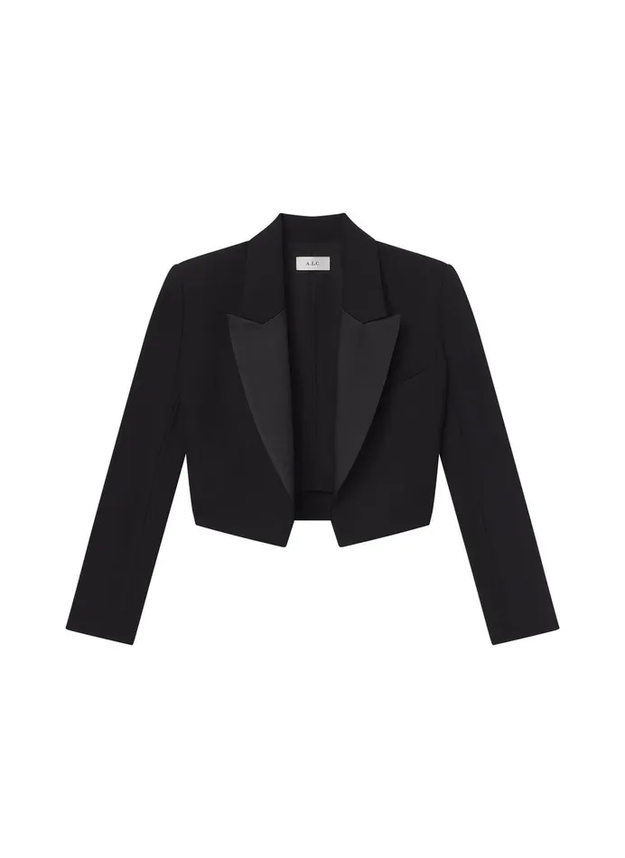 Women Anderson Cropped Tux Jacket Blackblack ALC Jackets and Coats