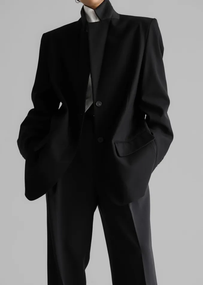 Women Andy Blazer 8211 Black The Frankie Shop Outerwear