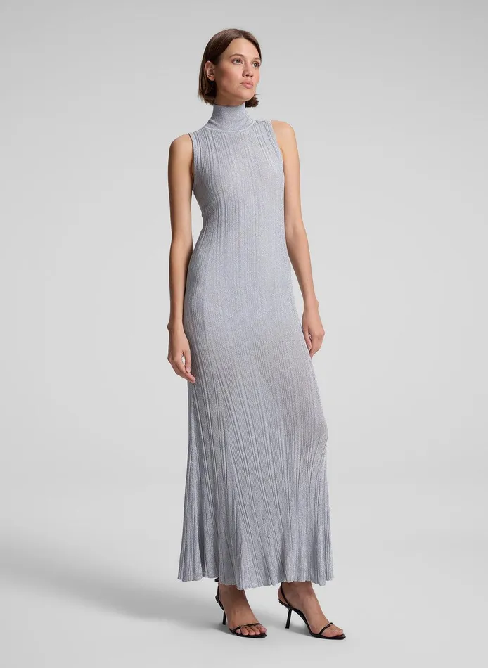 Women Arden Metallic Knit Maxi Dress Mercury ALC Knitwear