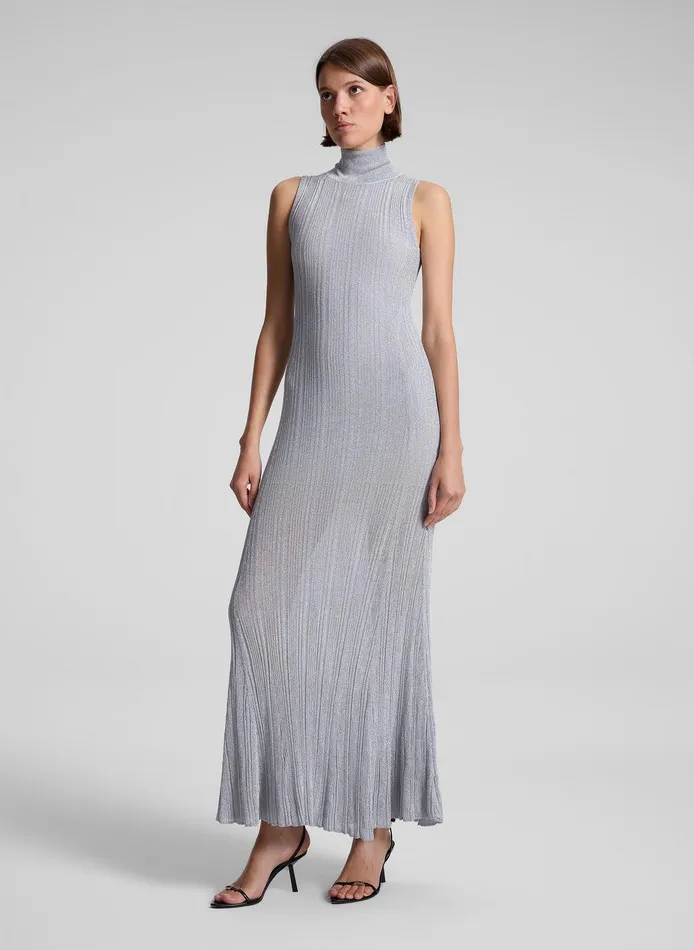 Women Arden Metallic Knit Maxi Dress Mercury ALC Knitwear