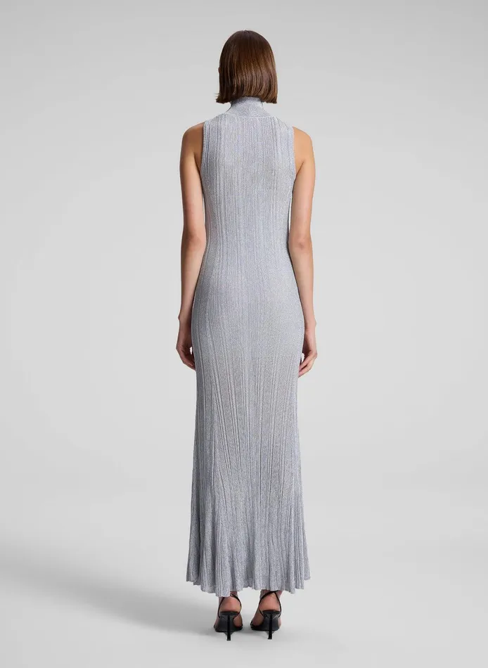 Women Arden Metallic Knit Maxi Dress Mercury ALC Knitwear