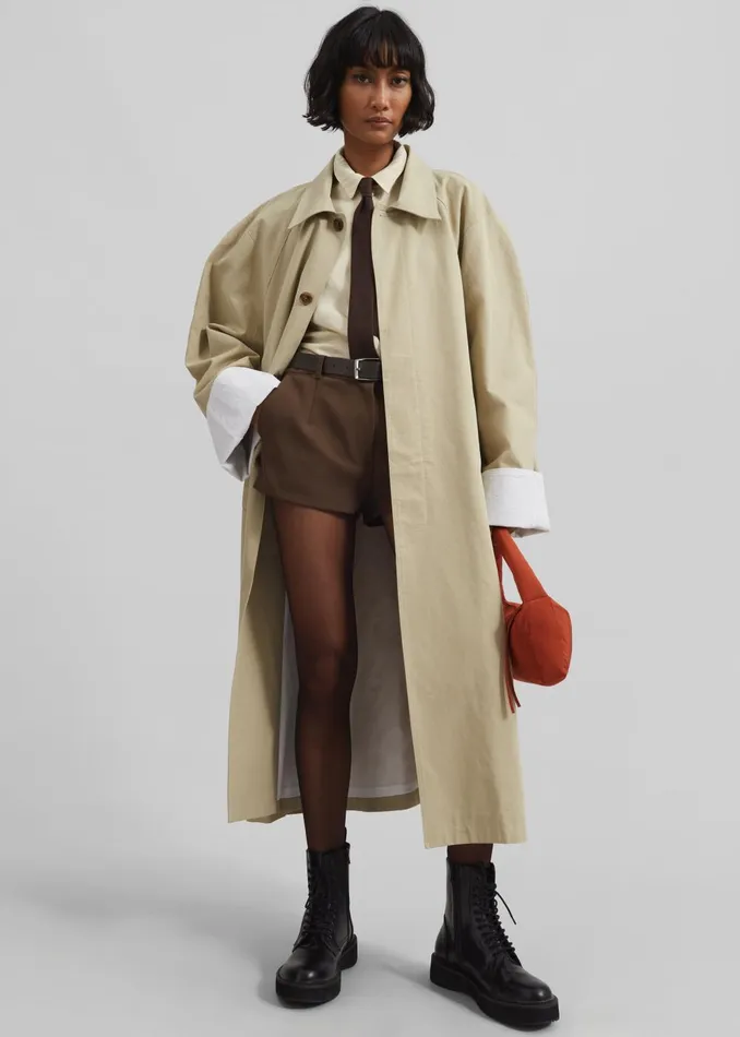Women Arlise Oversized Trench Coat 8211 Beige The Frankie Shop Outerwear