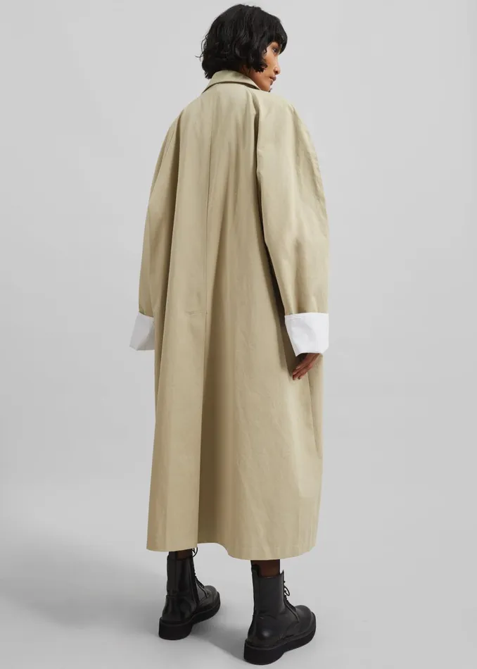 Women Arlise Oversized Trench Coat 8211 Beige The Frankie Shop Outerwear