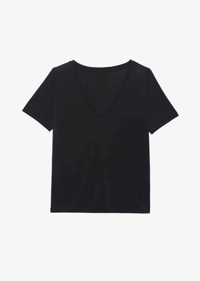 Women Asten VNeck TShirt 8211 Black The Frankie Shop Tops