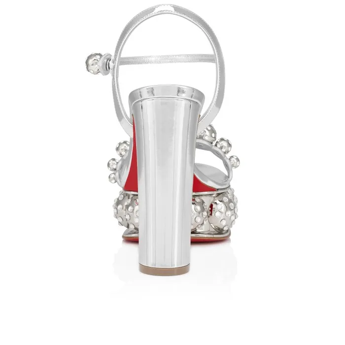 Women Atmospherica 130 Mm Sandals 8211 Specchio Leather 8211 Silver Christian Louboutin Platforms