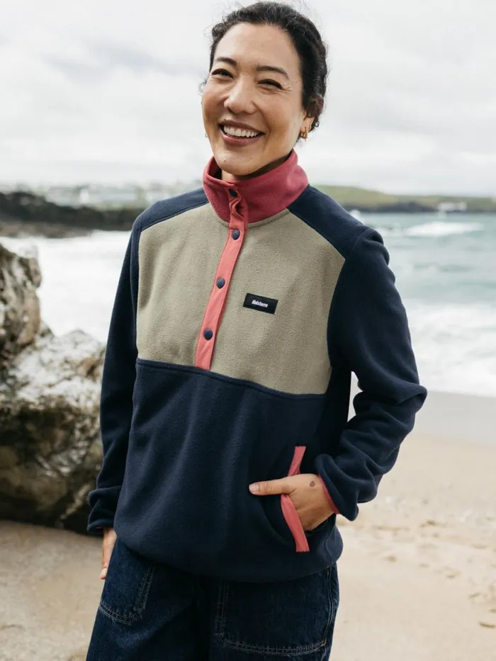 Women Axiom 14 Snap Fleece Navyrougewillow Green Finisterre Fleece
