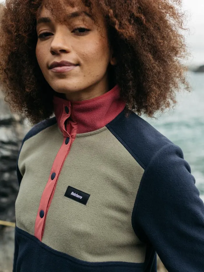 Women Axiom 14 Snap Fleece Navyrougewillow Green Finisterre Fleece