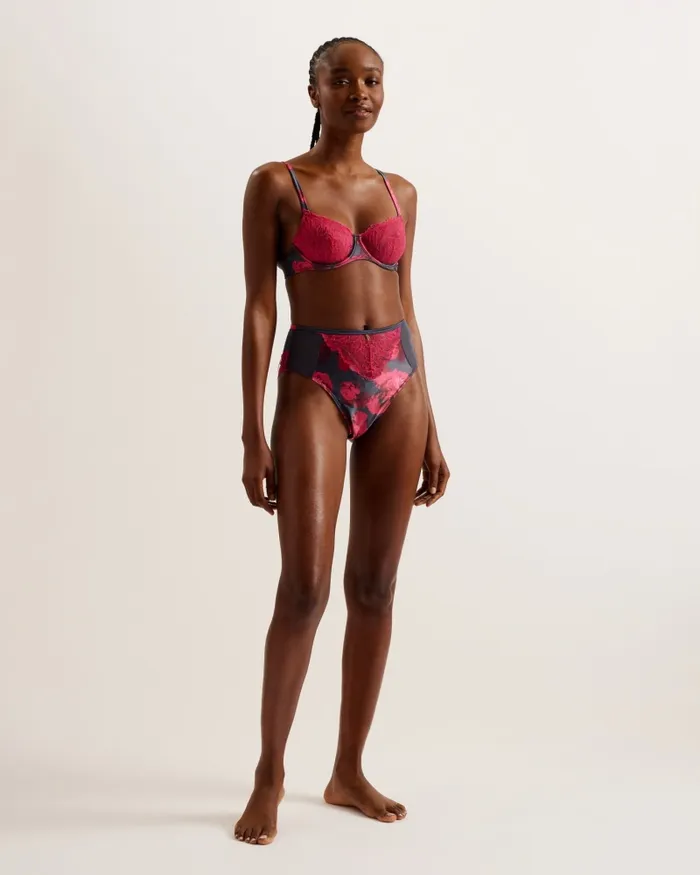 Women AYELLA 8211 Lace Cup Floral Wired Balcony Bra Deeppink Ted Baker Lingerie and Pyjamas Women AYELLA 8211 Lace Cup Floral Wired Balcony Bra Deeppink Ted Baker Lingerie and Pyjamas