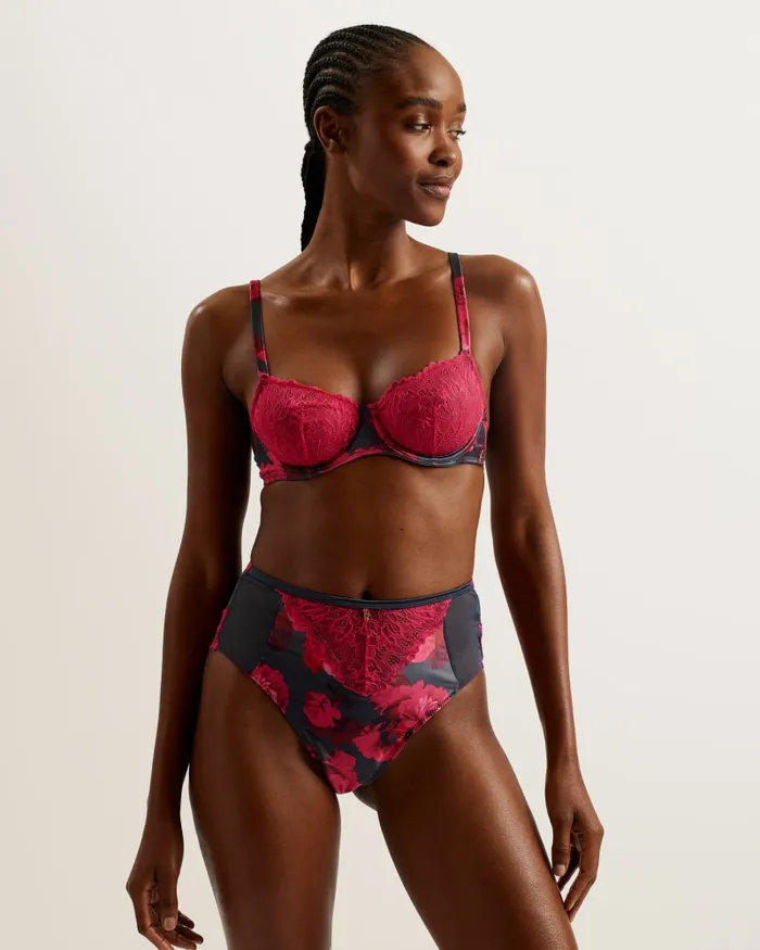 Women AYELLA 8211 Lace Cup Floral Wired Balcony Bra Deeppink Ted Baker Lingerie and Pyjamas Women AYELLA 8211 Lace Cup Floral Wired Balcony Bra Deeppink Ted Baker Lingerie and Pyjamas