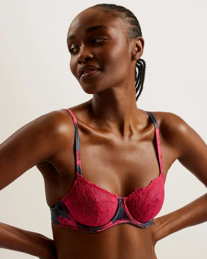 Women AYELLA 8211 Lace Cup Floral Wired Balcony Bra Deeppink Ted Baker Lingerie and Pyjamas Women AYELLA 8211 Lace Cup Floral Wired Balcony Bra Deeppink Ted Baker Lingerie and Pyjamas