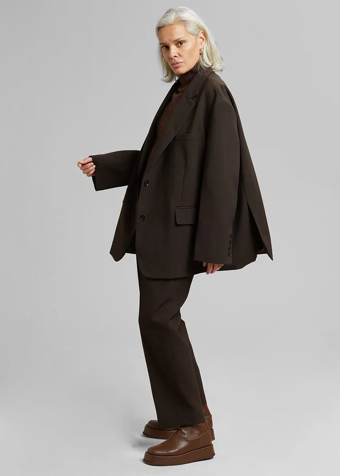 Women Bea Blazer 8211 Dark Espresso The Frankie Shop Outerwear