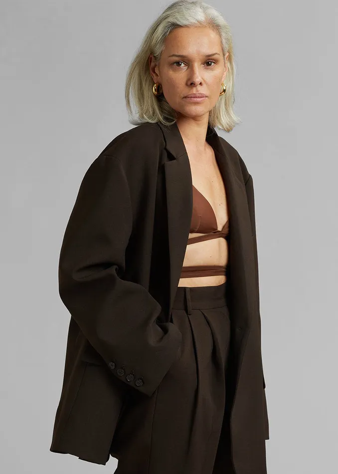 Women Bea Blazer 8211 Dark Espresso The Frankie Shop Outerwear